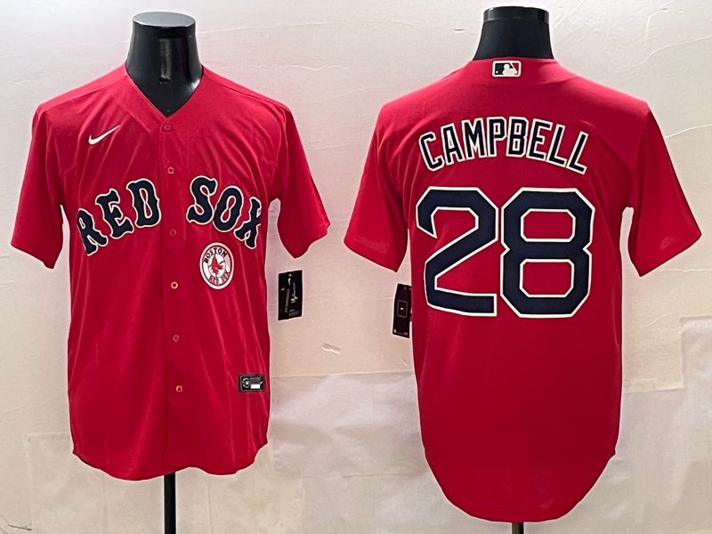Men Boston Red Sox #28 Campbell Red Game 2025 Nike MLB Jersey style 7